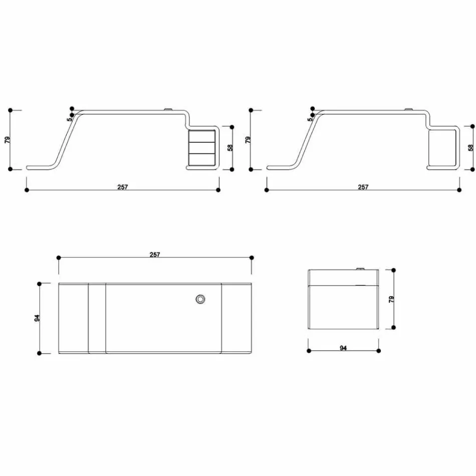 Escritorio de oficina con cajonera de madera hecha en Italia, Terralba Viadurini