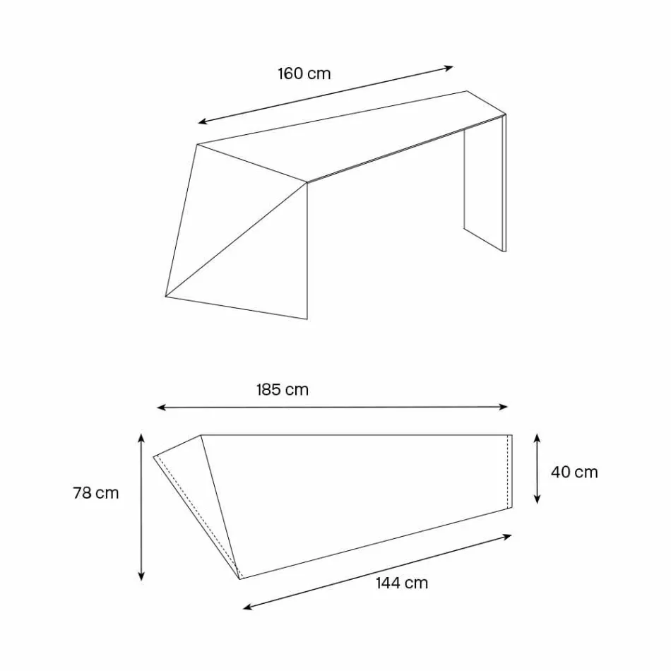Escritorio de oficina de diseño moderno Extralight Glass Made in Italy - Rosalia Viadurini