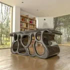 Escritorio de oficina de diseño moderno producido en Italia, Mirto Viadurini