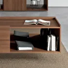 Escritorio ejecutivo de vidrio con mueble integrado - Serio Viadurini