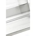 Escritorio de plexiglás transparente con estante de madera de diseño - Carducci Viadurini