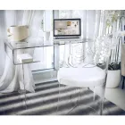 Escritorio de plexiglás transparente con estante Made in Italy - Studiorum Viadurini