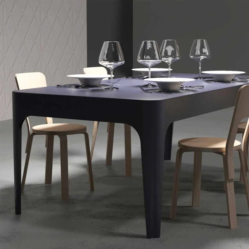 Escritorio / mesa de comedor rectangular, diseño moderno, Merlot Viadurini
