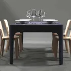 Escritorio / mesa de comedor rectangular, diseño moderno, Merlot Viadurini