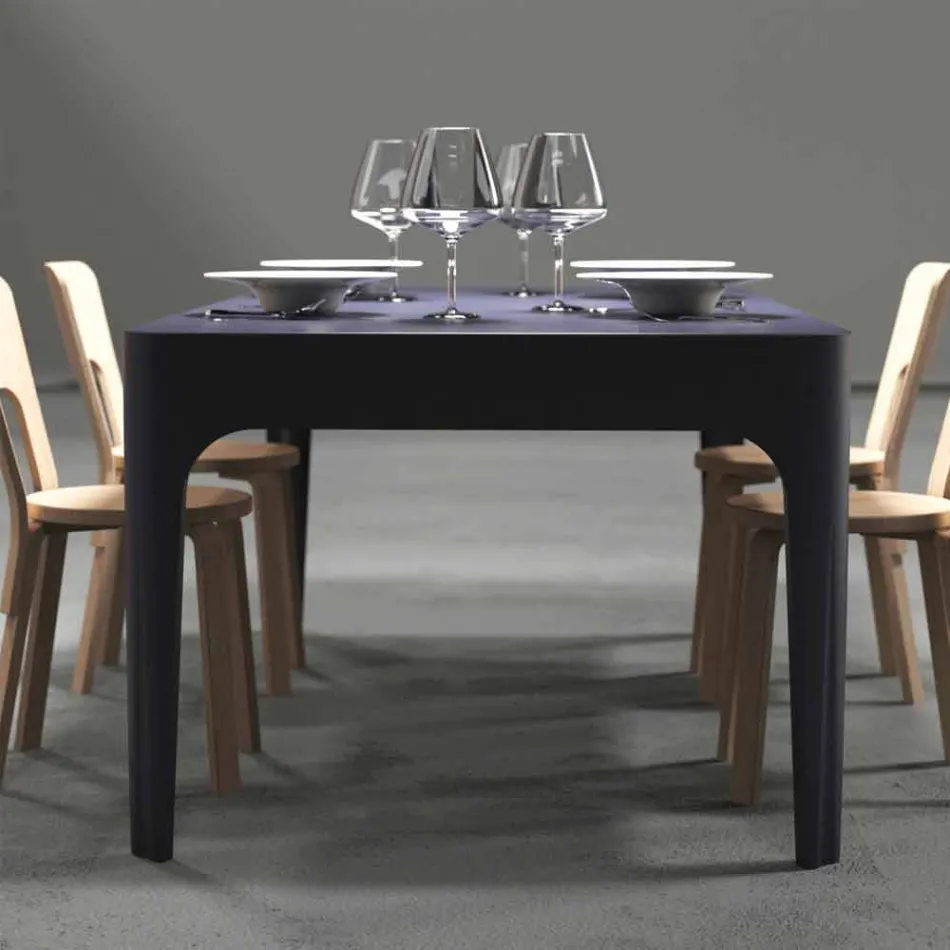 Escritorio / mesa de comedor rectangular, diseño moderno, Merlot Viadurini