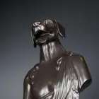 Escultura artesanal de cerámica negra 100% Made in Italy Fabas 2 Viadurini