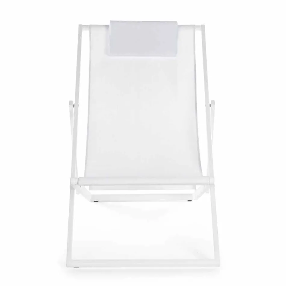 Tumbona de exterior en aluminio con asiento en Textilene, 4 piezas - Kailua Viadurini