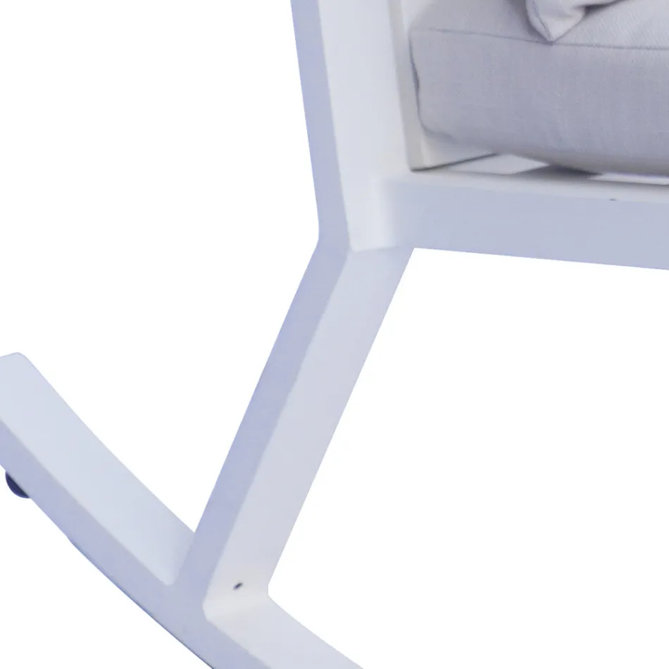 Mecedora de aluminio para exterior con cojín acolchado - Brontolo Viadurini