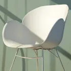 Mecedora para Salón en Metal y Polipropileno, 2 Piezas - Lorena Viadurini