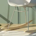 Mecedora para Salón en Metal y Polipropileno, 2 Piezas - Lorena Viadurini