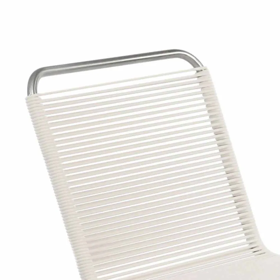 Silla de exterior de diseño blanco en acero y PVC Made in Italy - Madagascar Viadurini