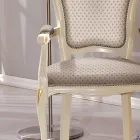 Cabecera de la Silla de Mesa en Madera Tapizada en Tela Made in Italy - Majestad Viadurini