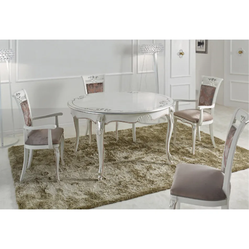 Silla clásica tapizada en madera de nogal o blanca Made in Italy - Caligola Viadurini