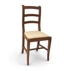 Silla clásica de madera con asiento de tela, diseño fabricado en Italia - Baptiste Viadurini