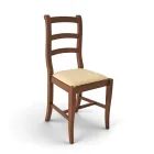 Silla clásica de madera con asiento de tela, diseño fabricado en Italia - Baptiste Viadurini