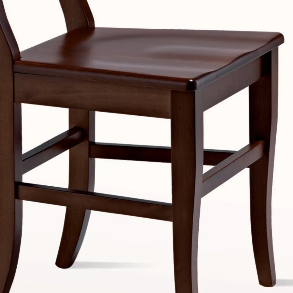 Silla clásica en diseño de madera de haya maciza Made in Italy - Claudie Viadurini