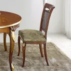 Silla Clásica de Madera de Nogal con Asiento Acolchado Made in Italy - Barroco Viadurini