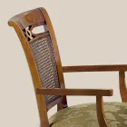 Silla Clásica de Madera de Nogal con Asiento Acolchado Made in Italy - Barroco Viadurini