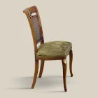 Silla Clásica de Madera de Nogal con Asiento Acolchado Made in Italy - Barroco Viadurini