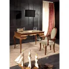 Silla Clásica Madera y Tela Con o Sin Reposabrazos Made in Italy - Ellie Viadurini