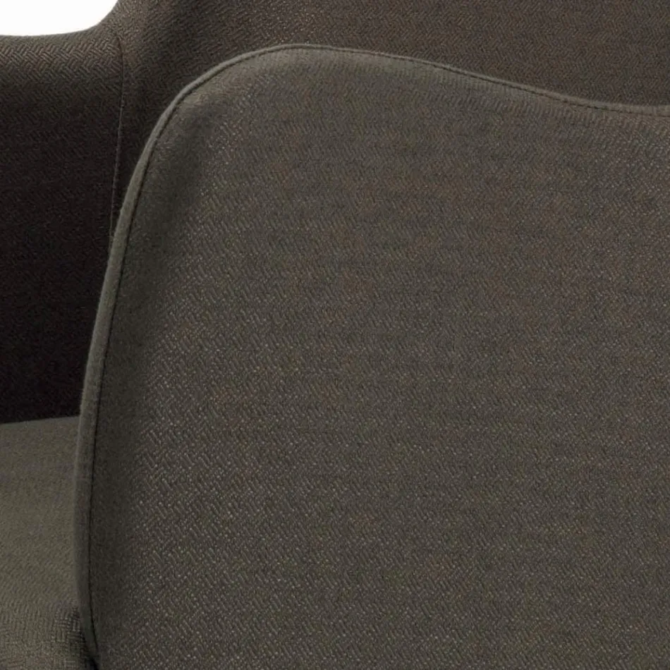 Silla con Reposabrazos con Patas de Madera y Asiento Acolchado Made in Italy - Bari Viadurini