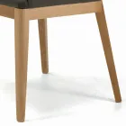 Silla con Reposabrazos con Patas de Madera y Asiento Acolchado Made in Italy - Bari Viadurini