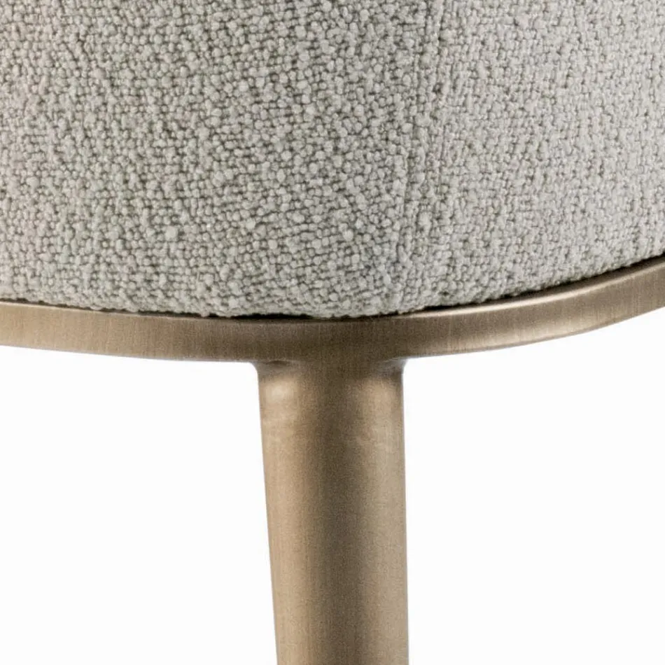 Silla con Reposabrazos con Asiento Tapizado y Patas de Acero Made in Italy - Ascoli Viadurini