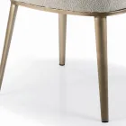 Silla con Reposabrazos con Asiento Tapizado y Patas de Acero Made in Italy - Ascoli Viadurini