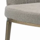 Silla con Reposabrazos con Asiento Tapizado y Patas de Acero Made in Italy - Ascoli Viadurini