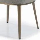 Silla con Reposabrazos con Asiento Tapizado y Patas de Acero Made in Italy - Ascoli Viadurini
