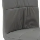 Silla con patas de acero lacado y asiento tapizado Made in Italy - Brescia Viadurini