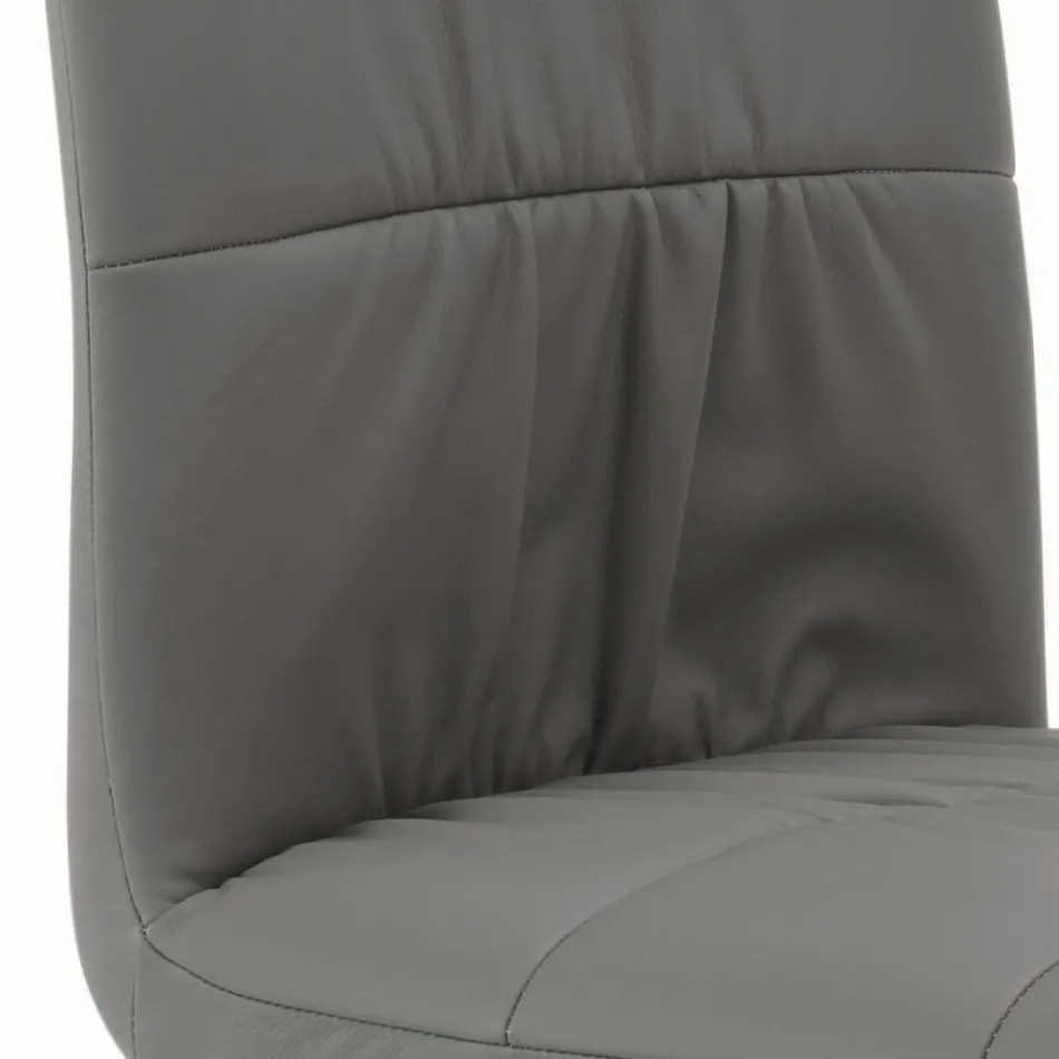 Silla con patas de acero lacado y asiento tapizado Made in Italy - Brescia Viadurini