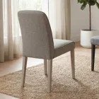 Silla con patas de madera y asiento de tela antimanchas - Kandinsky Viadurini