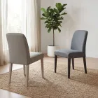 Silla con patas de madera y asiento de tela antimanchas - Kandinsky Viadurini