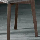 Silla con patas de madera y asiento de tela monocasco Made in Italy - Hinata Viadurini