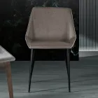 Silla con patas de metal y asiento de tela monocasco Made in Italy - Hinata Viadurini