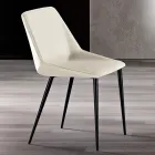 Silla con patas de metal y asiento de tela monocasco Made in Italy - Hinata Viadurini