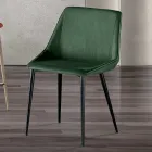 Silla con patas de metal y asiento de tela monocasco Made in Italy - Hinata Viadurini