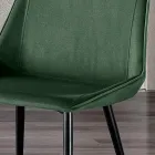 Silla con patas de metal y asiento de tela monocasco Made in Italy - Hinata Viadurini