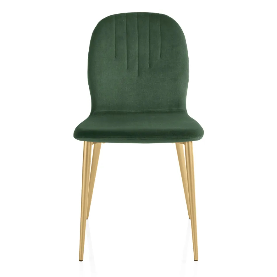 Silla con Asiento Monocasco de Tela y Patas Cónicas Made in Italy - Nezoku Viadurini