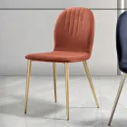 Silla con Asiento Monocasco de Tela y Patas Cónicas Made in Italy - Nezoku Viadurini
