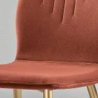 Silla con Asiento Monocasco de Tela y Patas Cónicas Made in Italy - Nezoku Viadurini
