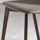 Silla con asiento monocasco de tela y patas de madera Made in Italy - Nezoku Viadurini