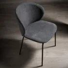 Silla con asiento monocasco de tela y patas de metal Made in Italy - Ichigo Viadurini