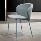 Silla con asiento monocasco de tela y patas de metal Made in Italy - Ichigo Viadurini