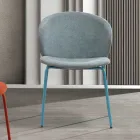 Silla con asiento monocasco de tela y patas de metal Made in Italy - Ichigo Viadurini