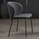 Silla con asiento monocasco de tela y patas de metal Made in Italy - Ichigo Viadurini