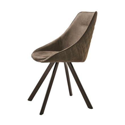 Silla con estructura de metal pintado y asiento suave vintage Made in Italy - Thani Viadurini