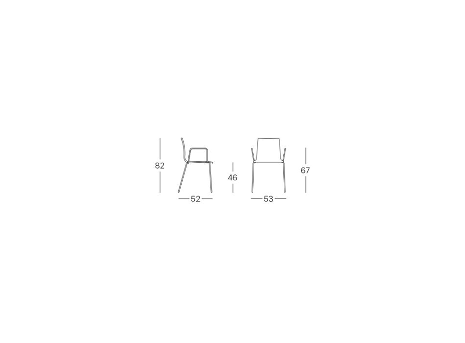 Silla de cocina con asiento en tecnopolímero Made in Italy 2 piezas - Ghirlanda Viadurini