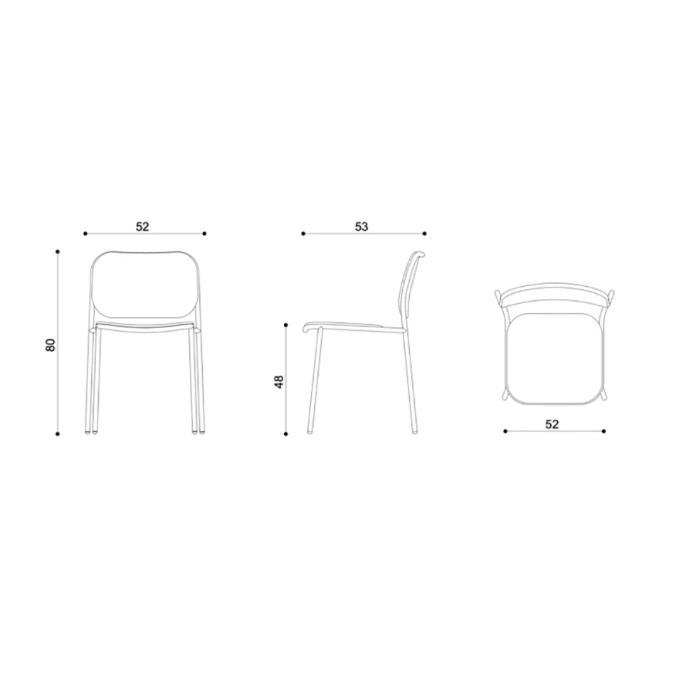 Silla de Cocina Tapizada en Tela y Metal Made in Italy 2 Piezas - Sangria Viadurini